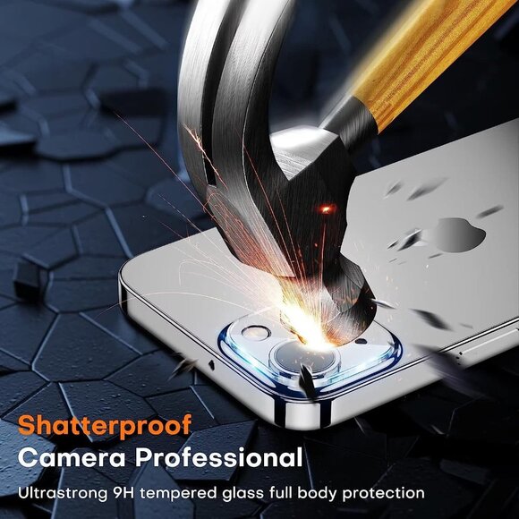 2 Privacy Screen Protectors and 2 camera protectors for iPhone 14 Plus (6.7") - Picture 5 of 7